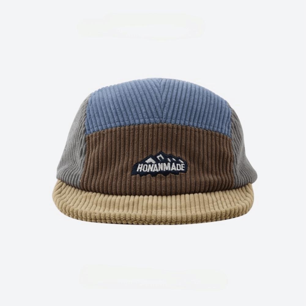 Japanese Style Corduroy Baseball Cap Retro 5 Panel Cap Casual Short Brim Cap Spring Autumn Winter