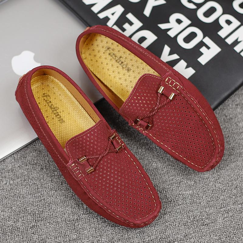 Fashion Simple Men's Fashion Mesh Flats Breathable Slip On Flats Walking Shoes  Outdoor Non Slip Casual Loafers Summer Male Moccasins