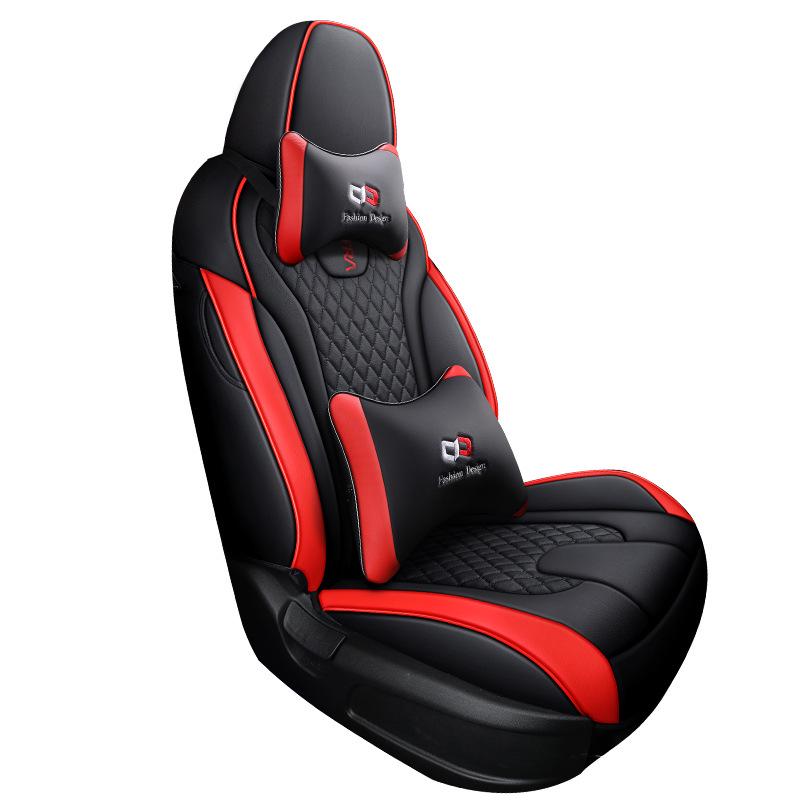 Huse de Scaun Auto din Piele Full-Surround Elantra, Universale, Rezistente la Uzură, pentru Toate Sezoanele, Cinci Locuri.