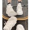Foam dad shoes women's 2025 autumn new breathable thick-soled heightening mesh shoes lightweight casual leather little white shoes