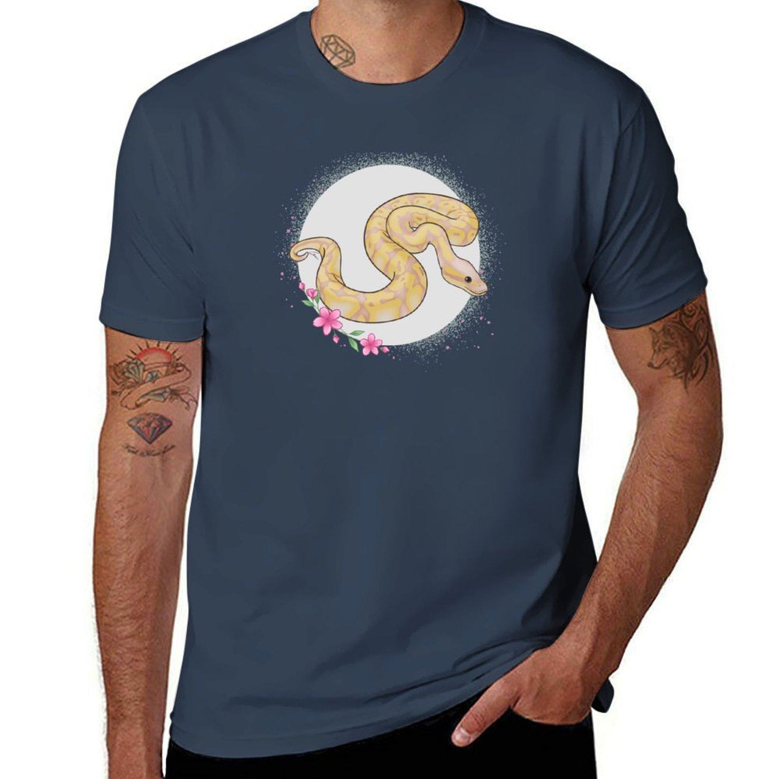 Banana Ball Python Floral Theme TShirt Casual Loose Short Sleeve Tee for Men S