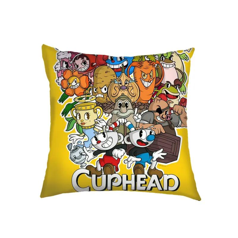 

Cuphead Mugman 45x45cm Pillow Case Decor Home Cartoon Game Nordic Cushion Cover Soft Pillowcase