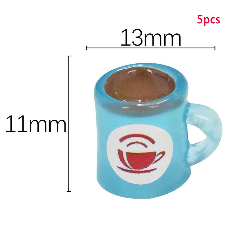 

5шт светящиеся мини-смолы чашки для напитков Diy ювелирные аксессуары брелок кулон