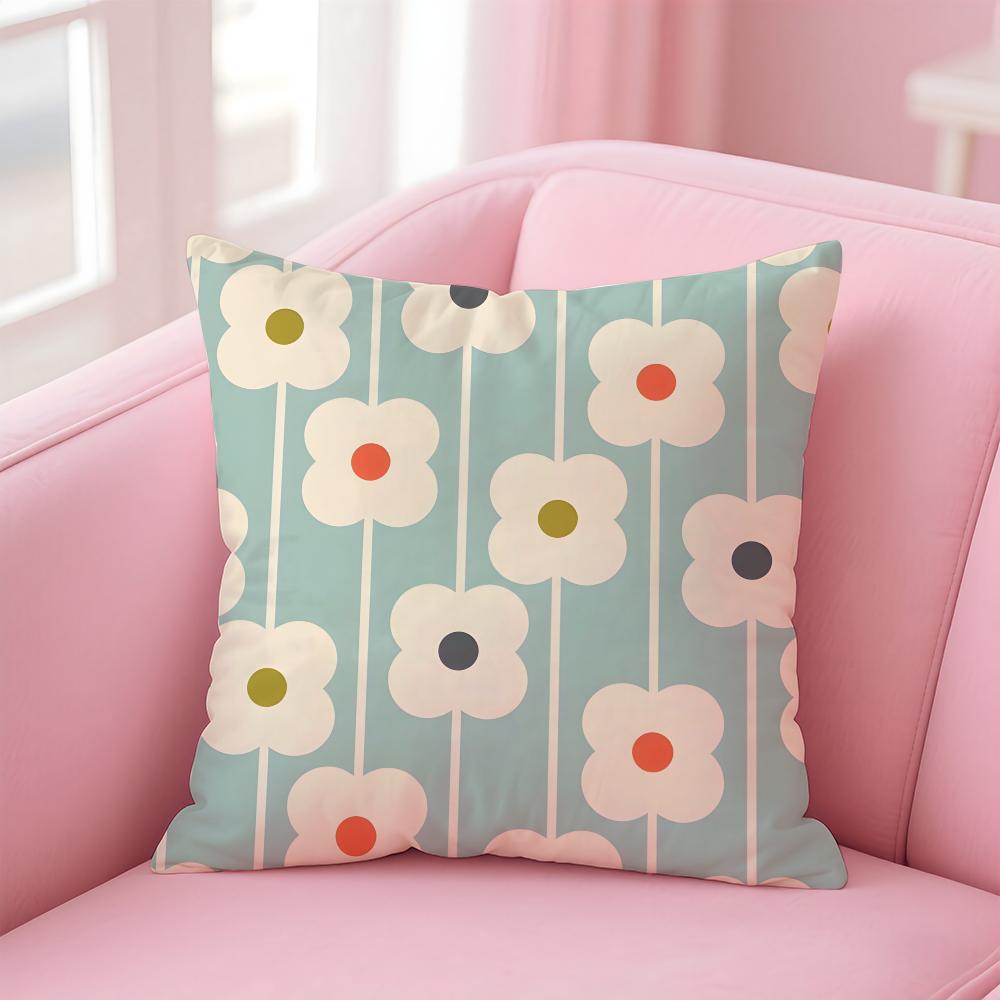 Aesthetic Art O-Orla Kiely Flower Stem Pillow Case Anti-dustmite Pillowcase Invisible Zipper Silky Short Plush Sofa Cushion Cove