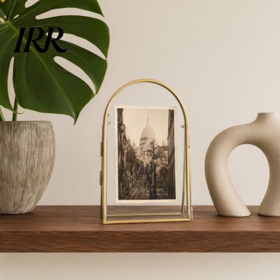 Memory Keepsake Frame Glass Press for Dried Flowers, Octagonal Metal Shadow Box with Commemorative Craft Clear Glass, Wall Hanging Plant Display