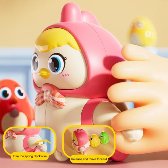 Wind-up Chick Crawling Toy Magnetic Mother Baby Chicken Swing Walking Toy Educational Interactive Spring Clockwork Animal Toy
