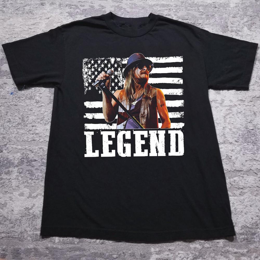American Flag Music Kid Rock Legend Short Sleeve Unisex T-Shirt All Size Unisex T-Shirt XXXXL