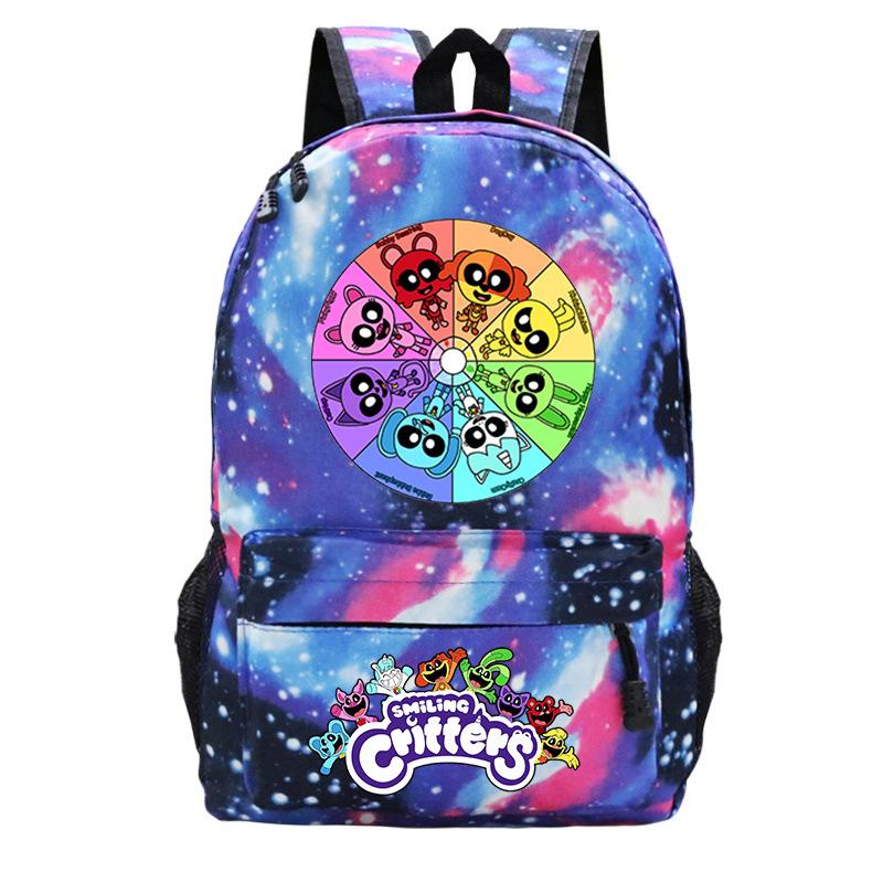 Cartoon Printed Children'S Backpack, Animation Schoolbag, Male And Female Primary And Secondary School Students Outdoor Travel Backpack