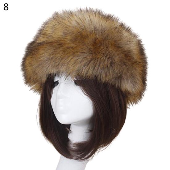 Women Autumn Winter Faux Fur Thickened Hat Outdoor Cold-proof Warm Plush Beanie