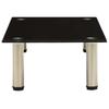 TV Stand 60 X 35 X 17 Cm Black Tempered Glass