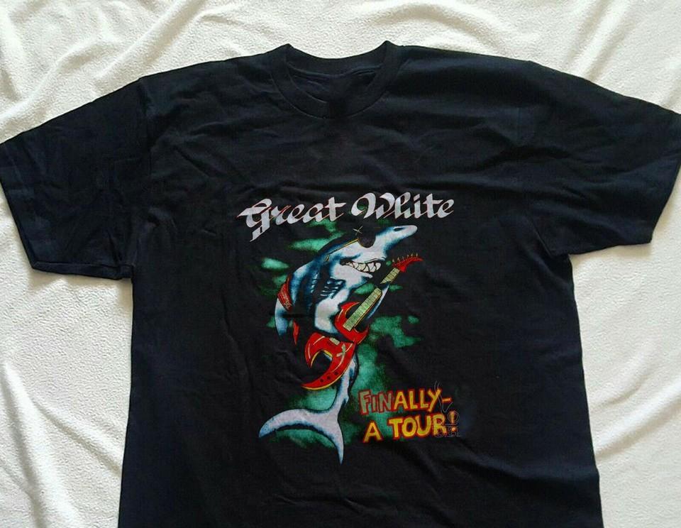 GREAT WHITE BITE BACK Tour Concert 1987 Unisex Black Men T-shirt S-234XL E501