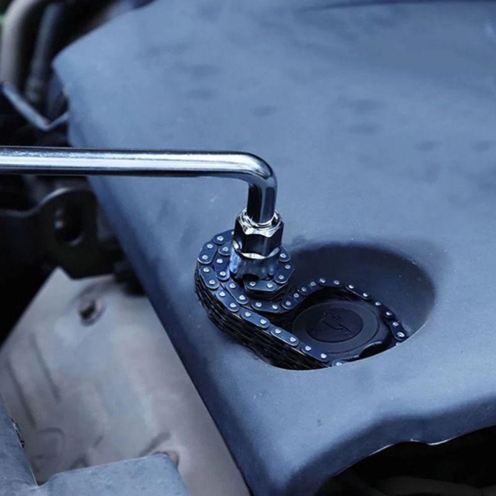 Heavy-duty Engine Oil Filter Wrench 44/52 Joints Ratchet Chain Wrench  Vehicle