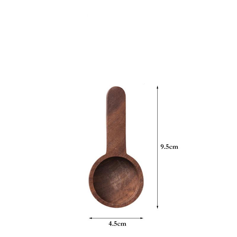 Coffee Measuring Scoop Walnut Wooden Coffee Spoon Kitchen Measuring Tablespoon Sugar Spice Powder Spoon Coffee Accessories Tools