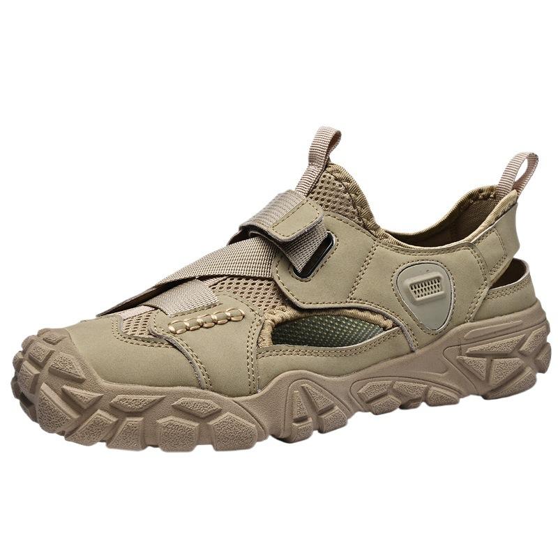 Popular Outdoor Driving Sandals Men's Summer Imitation Leather Soft-soled Cool Slippers Casual Breathable Non-slip Beach Shoes Men