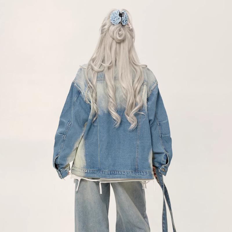 Chaqueta de Motocicleta de Denim Retro Desgastado para Mujer 2026 para Principios de Primavera