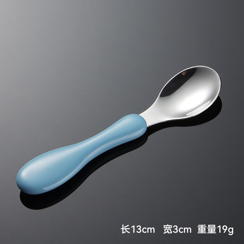 304 Stainless Steel Children's Portable Fork and Spoon Set Mother and Baby Tableware Small Gourd Handle ABS Short Handle