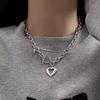 Fashion Love Heart Pendant Choker Necklace for Women Silver Color Clavicle Chain Female Party Jewelry On The Neck