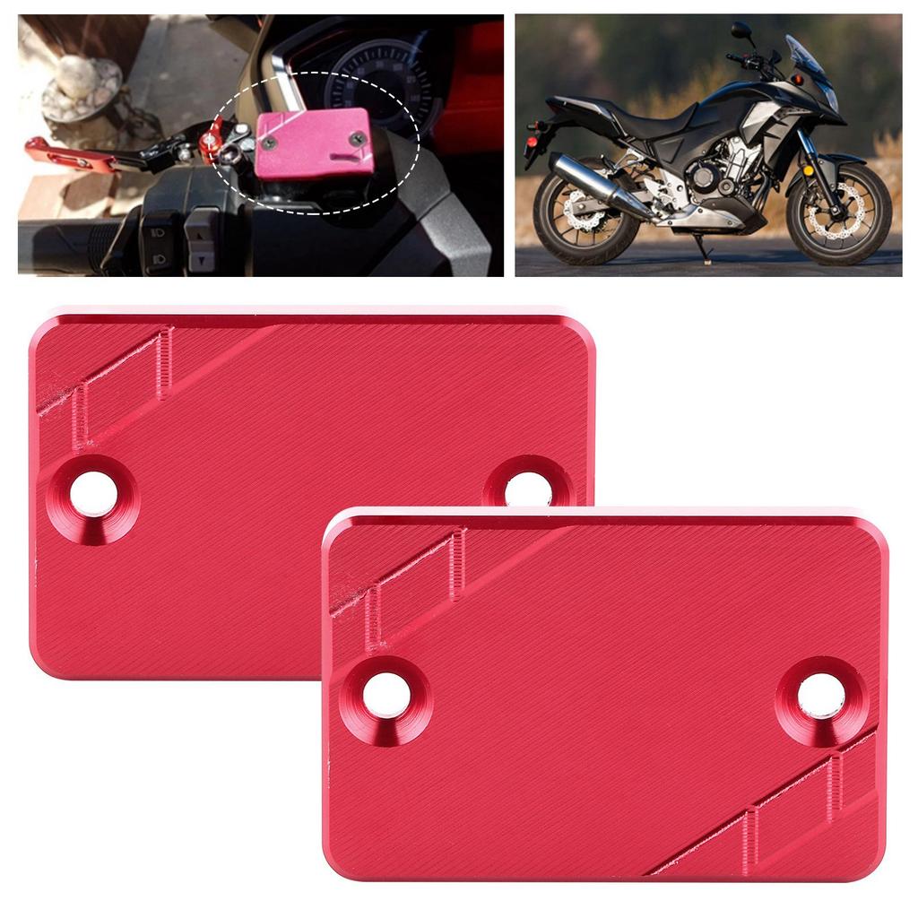 2pcs Front Rear Brake Fluid Reservoir Cap Cover Fit for Honda CB300F CBR500R CB500F CB500XRed