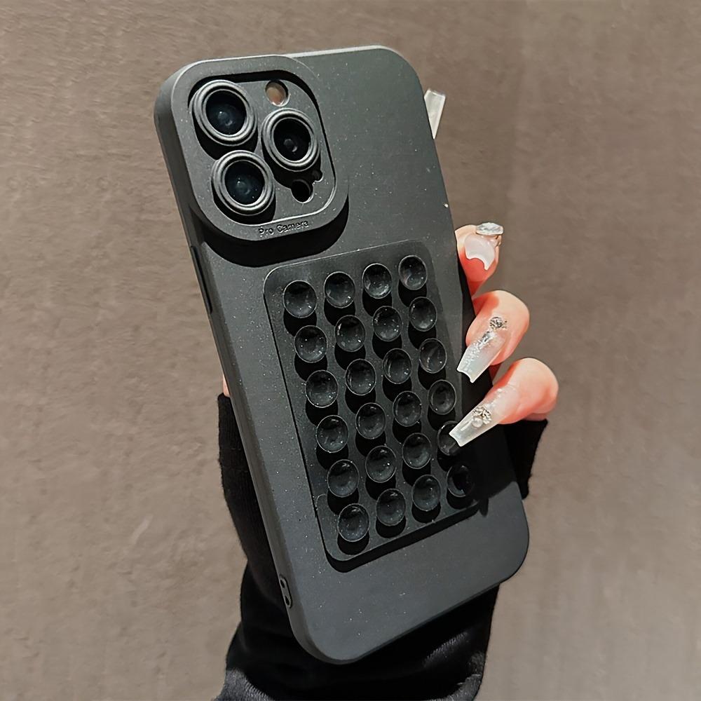 Pupil Black Eye Beige Suction Cup Silicone Phone Case For iPhone 16 15 14 13 12 11 Pro Max XS X XR 7 8 Plus SE 3 2022 Soft Cover