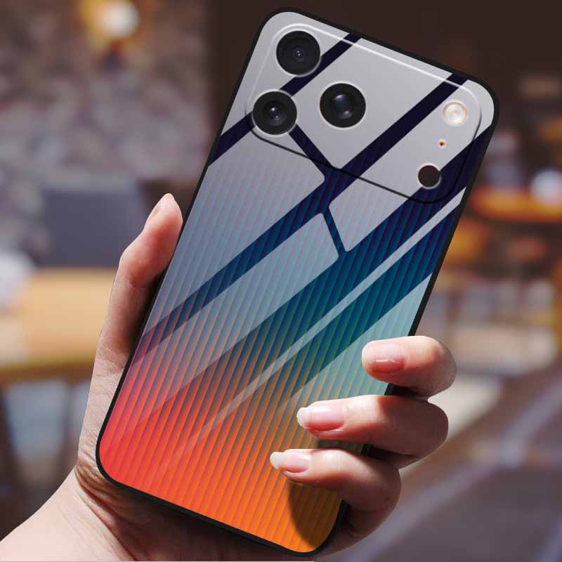 Gradient Phone Case for iphone 17  pro max iphone17 Air Tempered Glass Hard Back Cover for Apple iphone17pro Candy Color Pattern