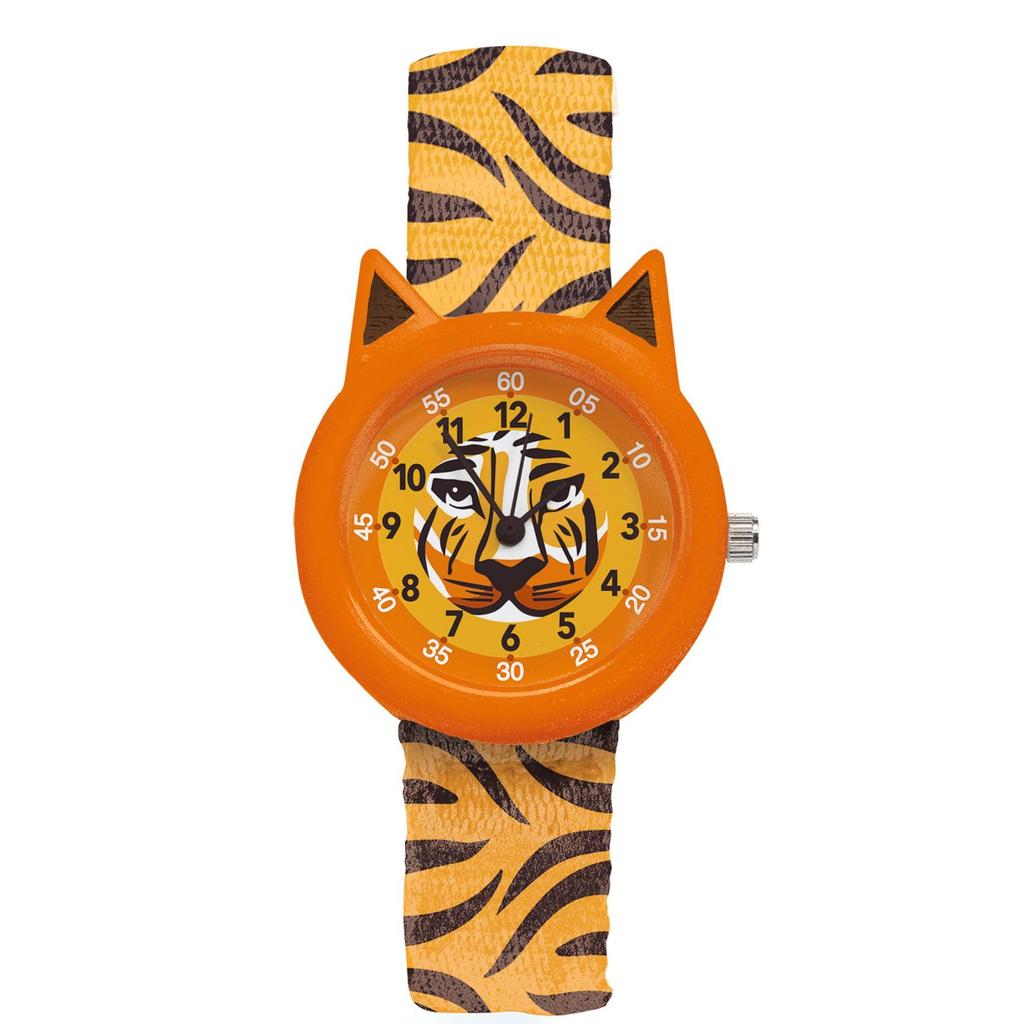 DJECO Tiger Watch Kids Watch Yellow Animal Tiger Cute Stylish Nordic 3 Years Old 4 Years Old 5 Years Old 6 Years Old Boys Girls Toddlers Baby