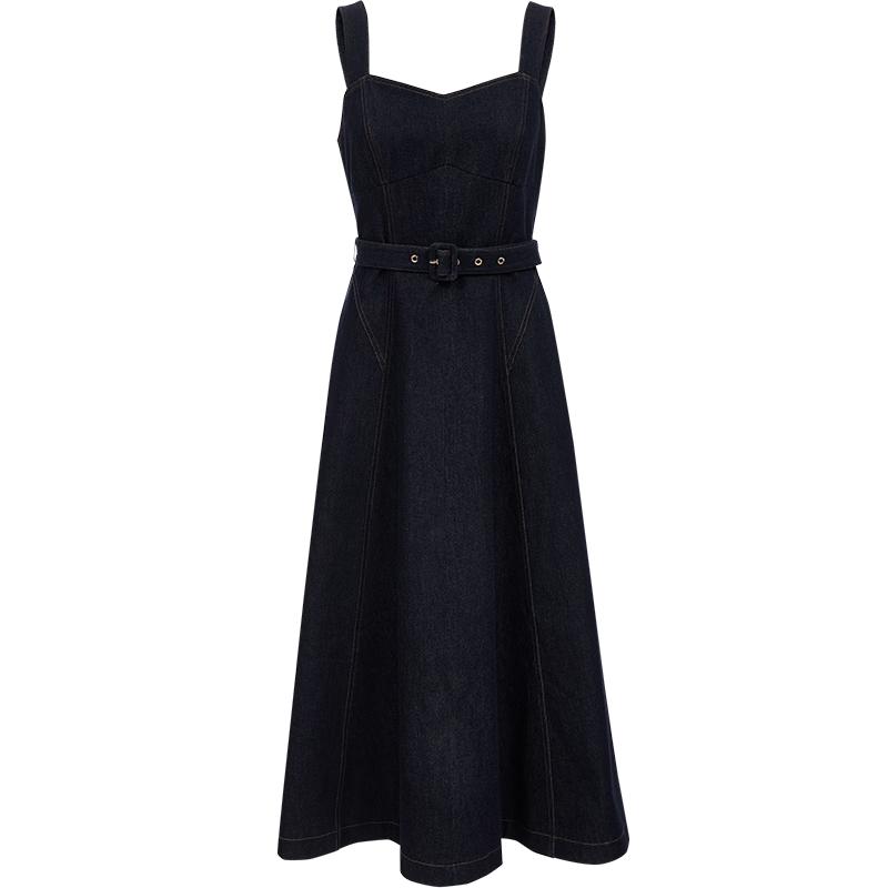 

VEROMODA 2026 Summer Square Neck A-Line Denim Dress S