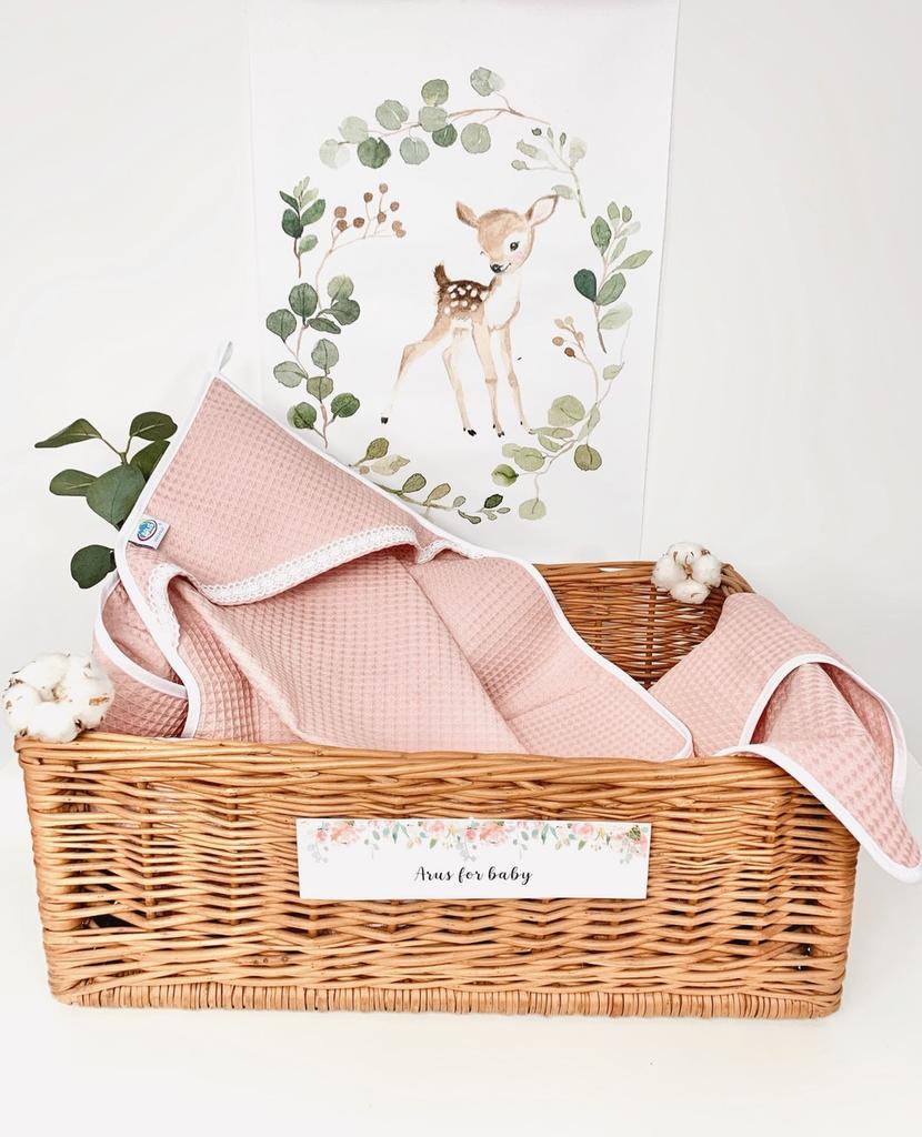 Bathrobe 100x100 Boho collection lace powder pink