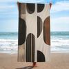 Abstract Retro Zwart Geometrisch Microvezel Strandlaken Absorberend Sneldrogend Zacht Yoga Zwemmen Resort Bergbeklimmen Handdoek