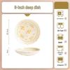 Yoshida Sho Haru Sumire Creamy Yellow Floral Earthenware Deep Plate Set