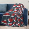 Cozy Christmas Throw Blanket Santa Claus Pattern Reversible Flannel Warm Soft Bedspread Holiday Decor Gift Festive Home Textile