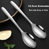 316L Stainless Steel Soup Ladle And Spoon Set, Extra Large Thick Serving Spoons Tableware, Rice Spoon And Tablespoon, 2-Piece Set MCCU4643