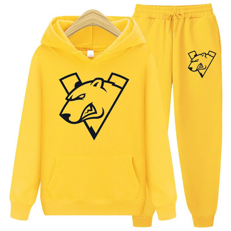 

2 Pieces Sets Tracksuit Hooded Sweatshirt +Drawstring Pants Male Sport Hoodies Running Sportswear Men Autumn Winter Fleece Sets