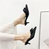 New Style Butterfly-knot Mules Women Slippers Elegant Pointed Toe Thin High Heels Ladies Summer Fashion Party Prom Shoes