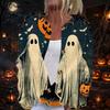 Women's Long Sleeve Knit Cardigan with Halloween Print Button Front