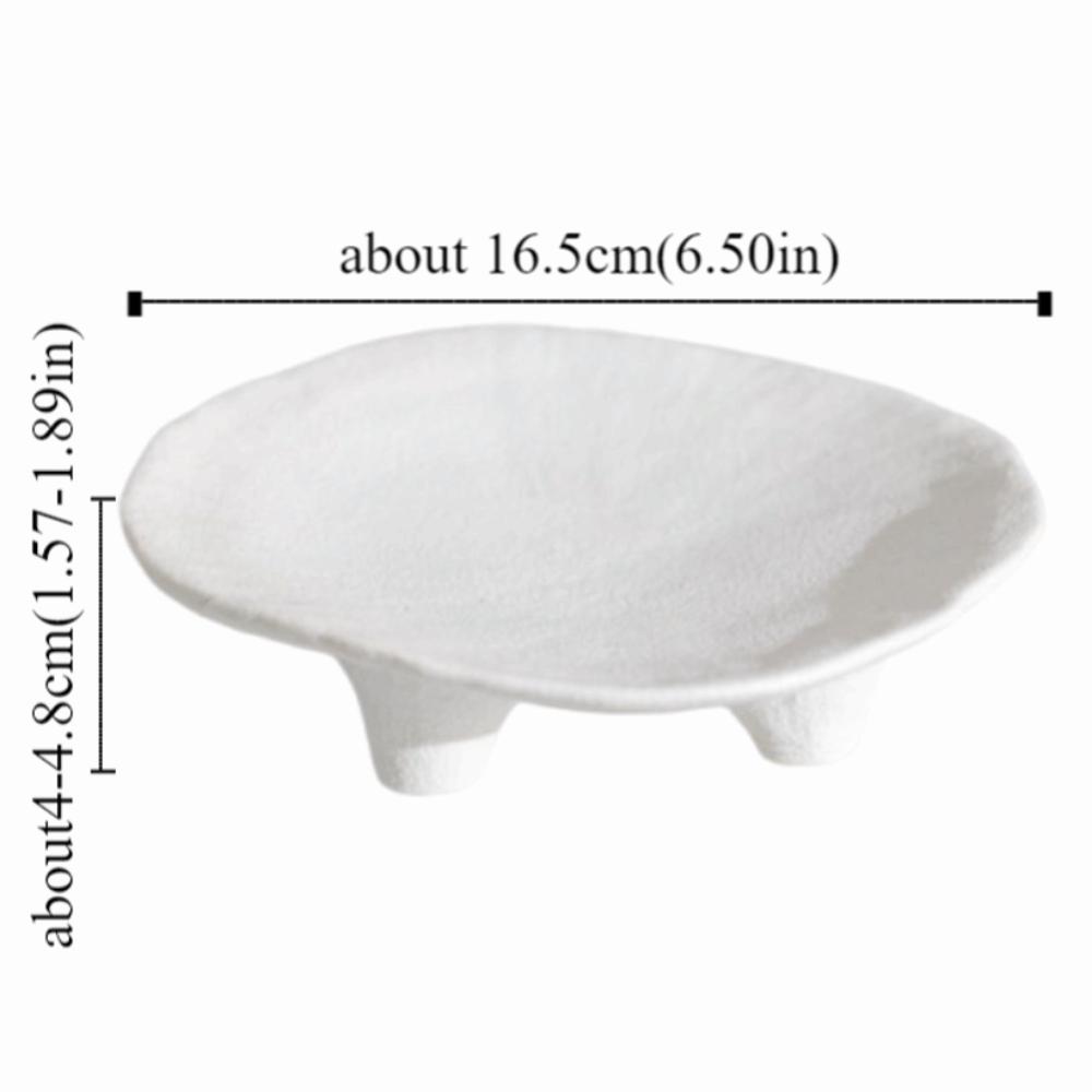 Ceramic Jewelry Storage Tray Creative Aromatherapy Candle Stand Desktop Storage Plate  Kitchen