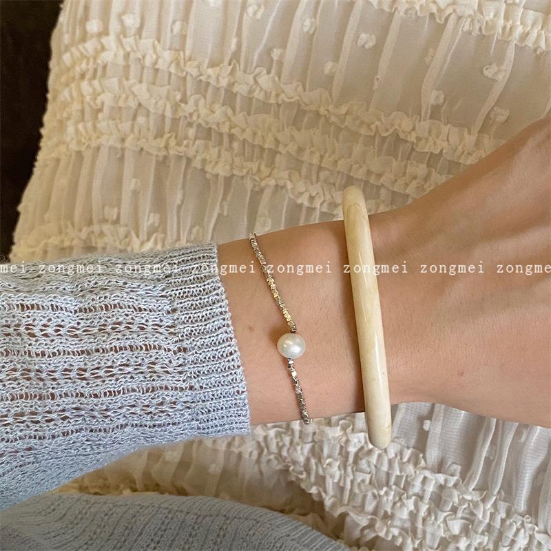 Korean Minimalist Acrylic Marble Pattern Vintage Bracelet for Women