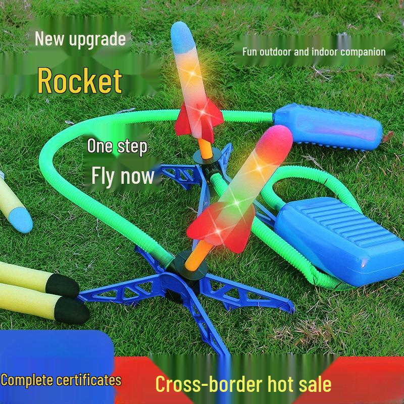Outdoor Stomp-Activated Flashing Rocket Launcher for Kids
