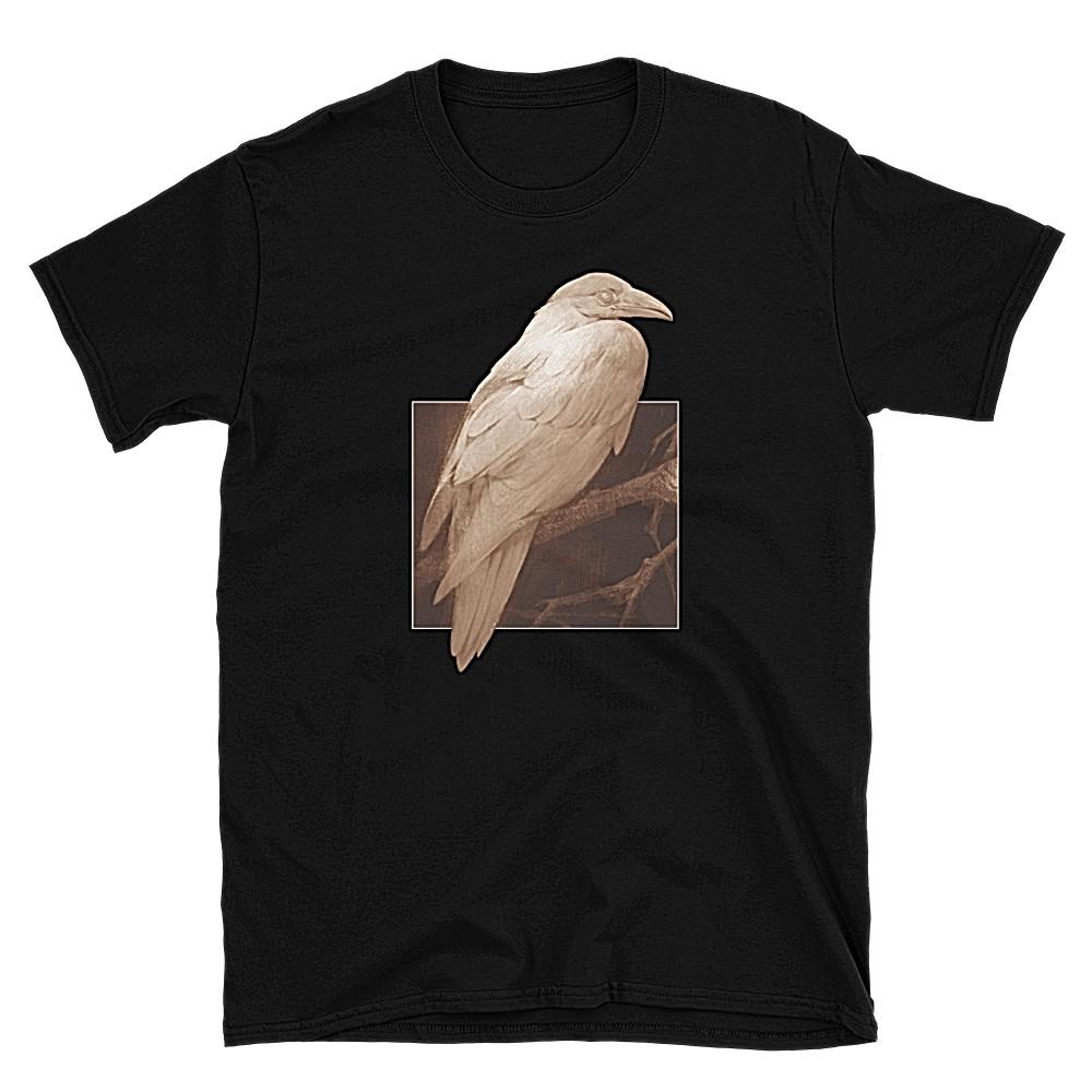 

Crow TShirt White Crow Raven Shirt Eco Fashion Shirt Bird Shirt Gift Tee Unisex T-Shirt XXL