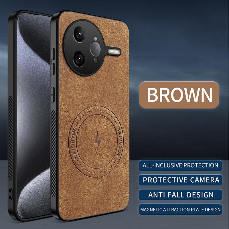 Funda Magnética de Cuero para Xiaomi Mi POCO F7 X7 M7 Ultra Pro Cubierta Suave para Mag-safe Protector Completo de Cámara Carcasa a Prueba de Golpes Funda
