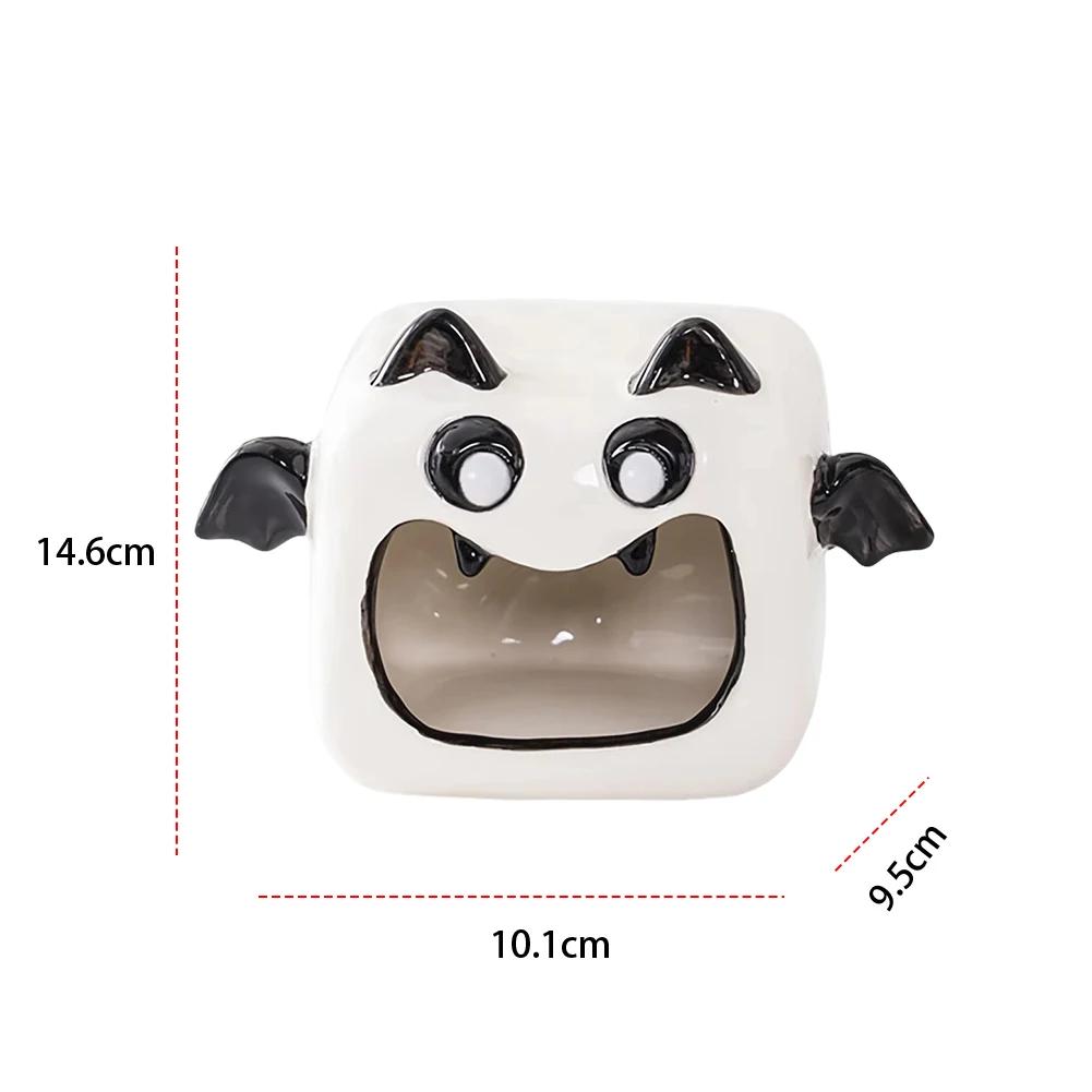 Candle Lights Holder Kawaii Ceramic Ghost Candlestick Halloween Scary Atmosphere Ornaments Party Desktop Decoration Props Gift