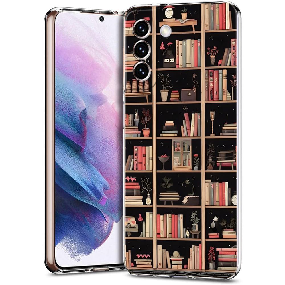 Read Books illustration Transparent Cover for Samsung Galaxy S24 S23 S22 S20 S21 FE Ultra S24 S23 S10 S10E S9 Plus 5G Phone Case