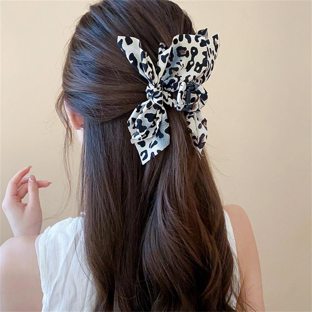 Retro Coffee Color Cashew Flower Claw Clip For Women Trend Large Bow Hair Claw Hairpins Back Of Head Shark Clip Hair Accessories