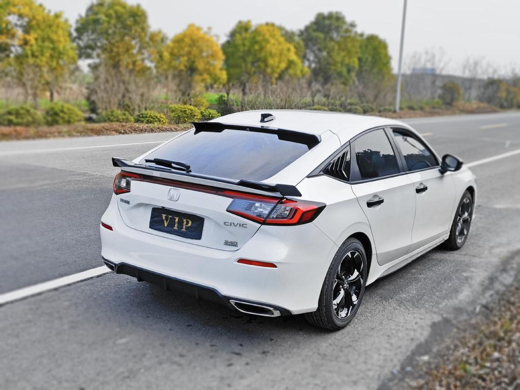 Compatible with 11th Gen Civic Hatchback: Louver Window Trim & Roof Wing Spoiler Kit