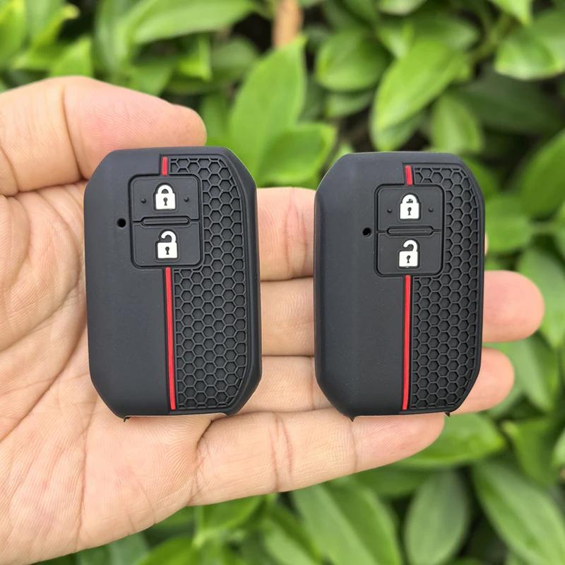 2 Buttons Silicone Car Key Cover Key Case for Suzuki Swift Wagon R Monopoly Type Remote Keyless Shell Fob Keychain Accessories