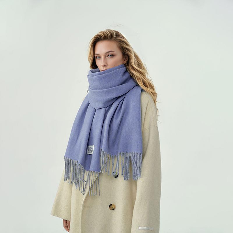 1PC Solid Color Warm 200x68CM Ladies Wraps Thick Shawls Large Scarf Soft Polyester Fiber