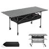 IMIEE Outdoor Camping Adjustable Height Compact Storage Net Storage Bag Aluminum Leisure Family Outdoor Multifunctional Camping Gear Table, Folding,