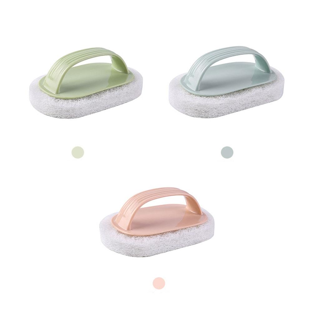 4PCS Plastic Handle Sponge Brush Kitchen Cleaning Brush Bathroom Toilet Kitchen Glass Wall Cleaning Brush