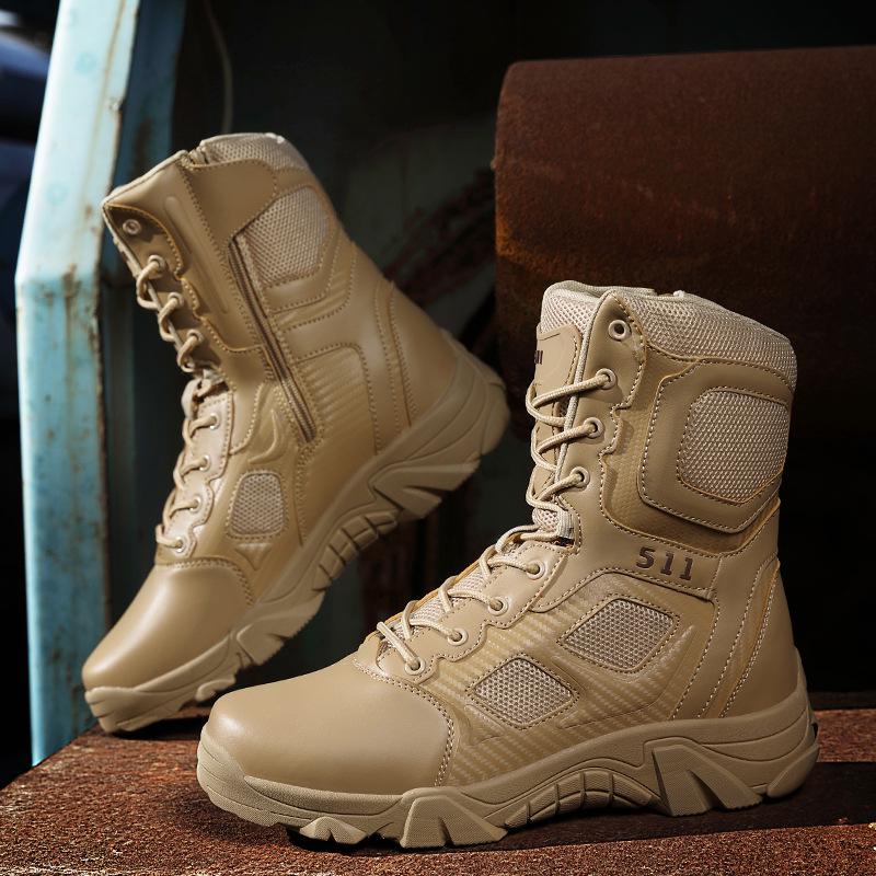 Men s Plus Size Desert Military Boots - High-top Outdoor Casual Hiking and Cycling Shoes. 41 коричневый