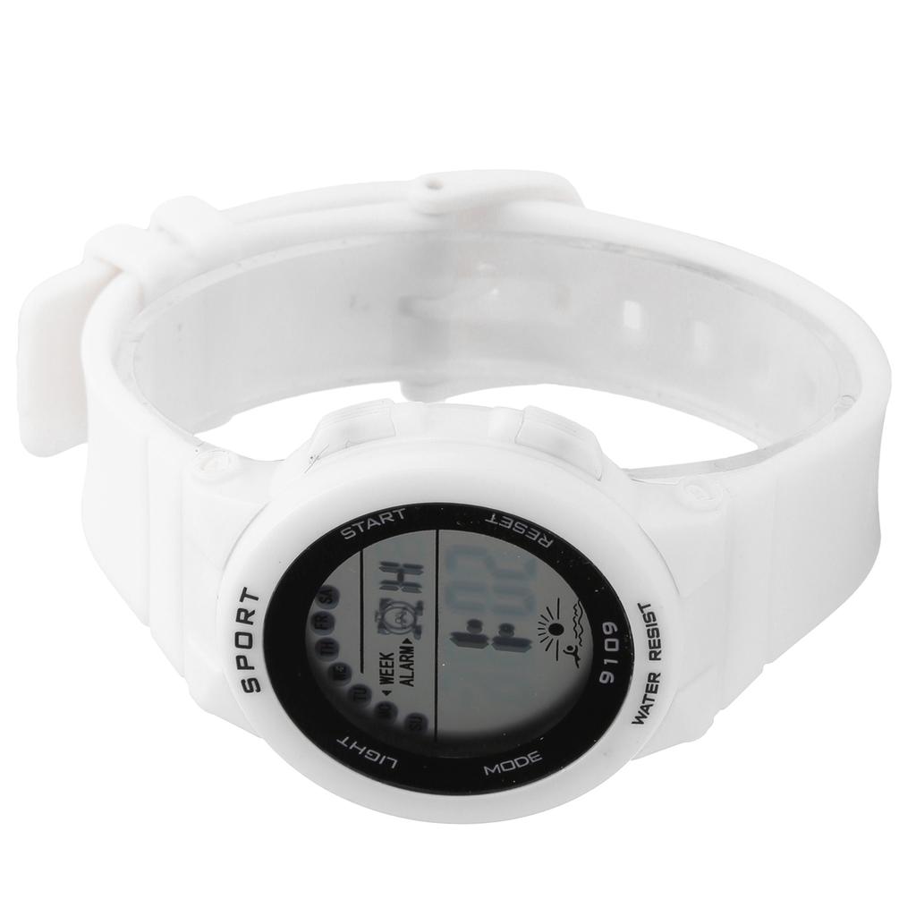 Montre numérique tendance Lumières lumineuses Étanche Montres électroniques pour enfants9109 Blanc