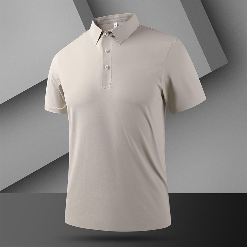 Men's Business Lapel POLO Shirt Men's Ice Silk Quick-drying Short-sleeved Men's Thin Breathable Casual Half-sleeve